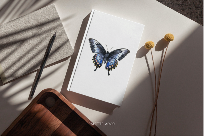 watercolor-black-butterflies