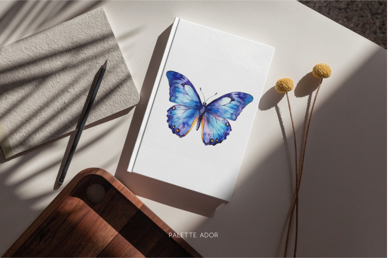 watercolor-blue-butterflies