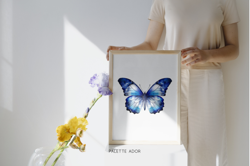 watercolor-blue-butterflies