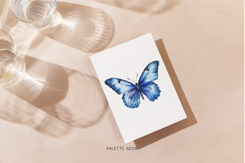 watercolor-blue-butterflies