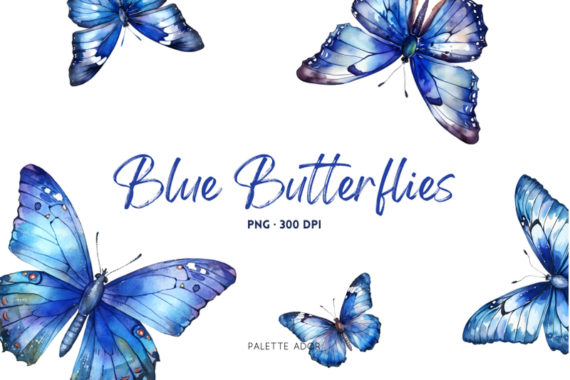 watercolor-blue-butterflies