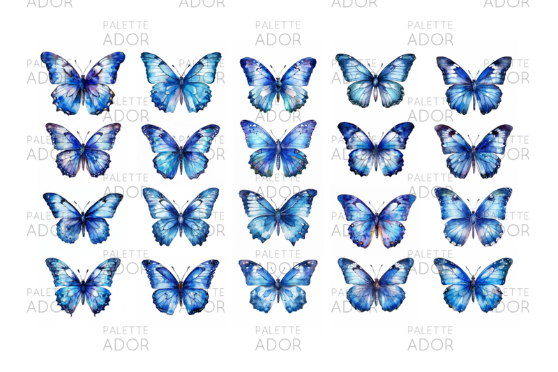 watercolor-blue-butterflies