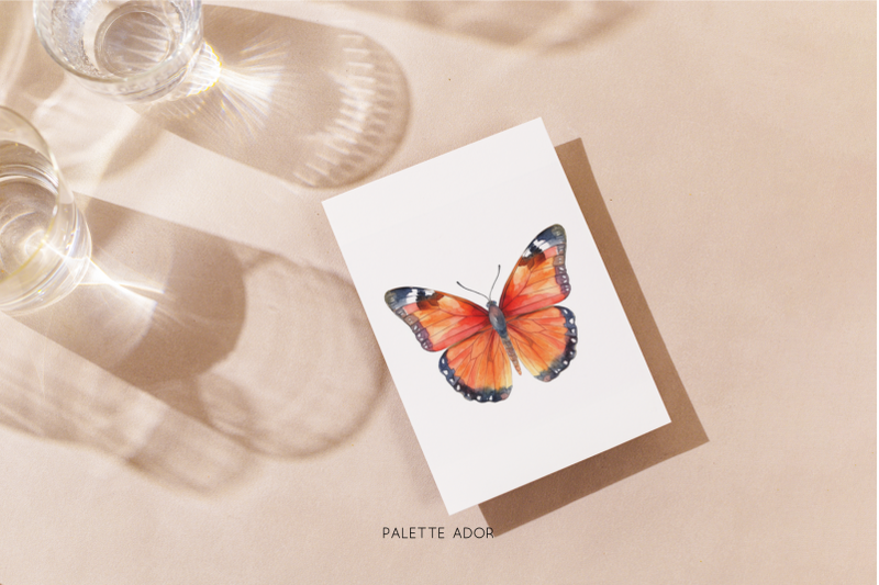 watercolor-orange-butterflies