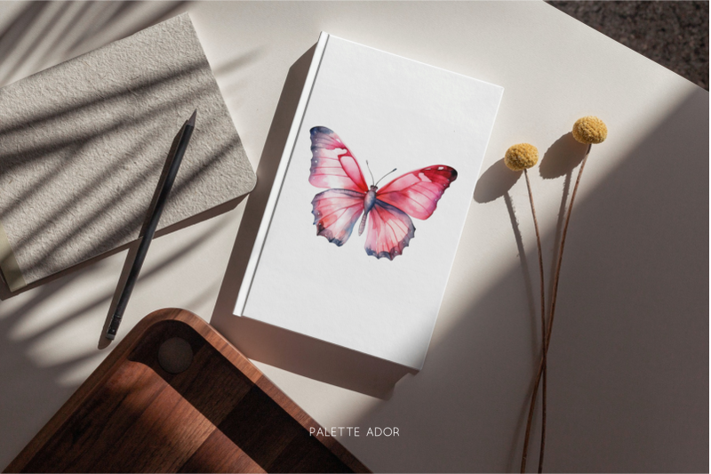 watercolor-pink-butterflies