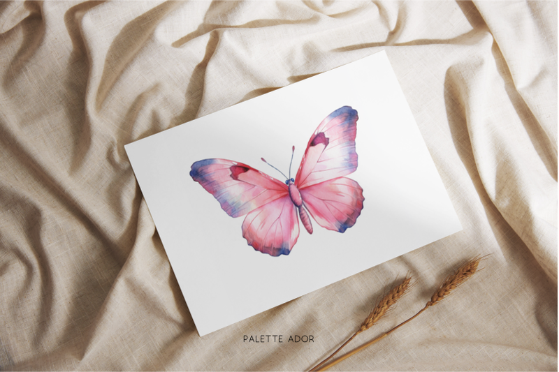 watercolor-pink-butterflies