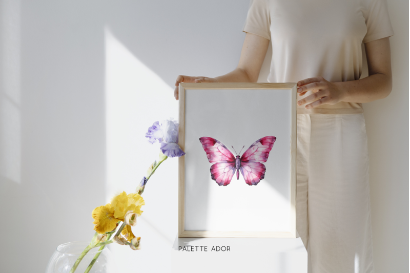 watercolor-pink-butterflies