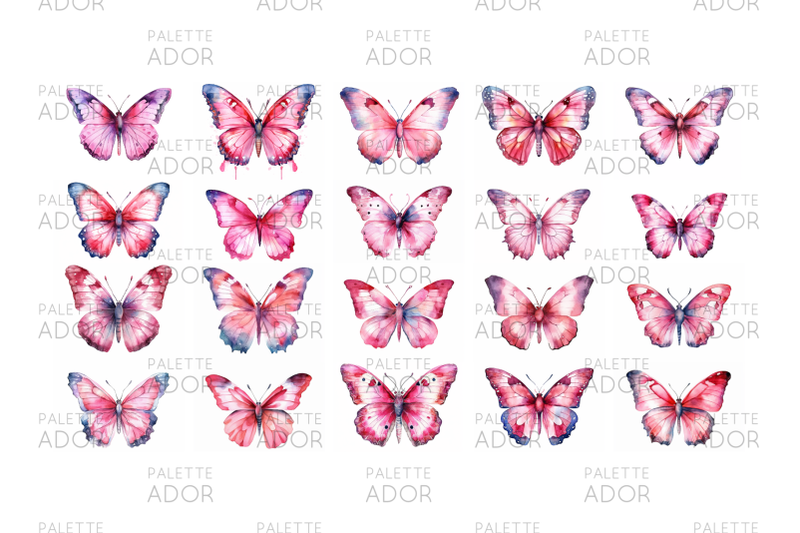 watercolor-pink-butterflies