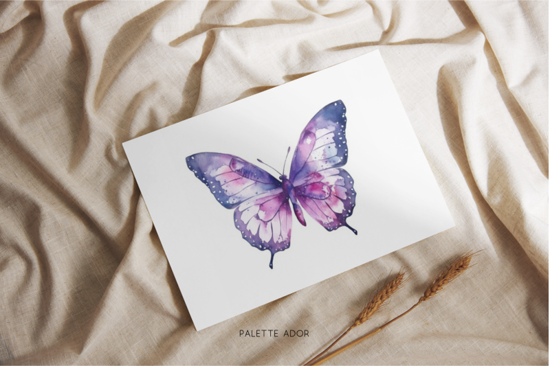 watercolor-purple-butterflies