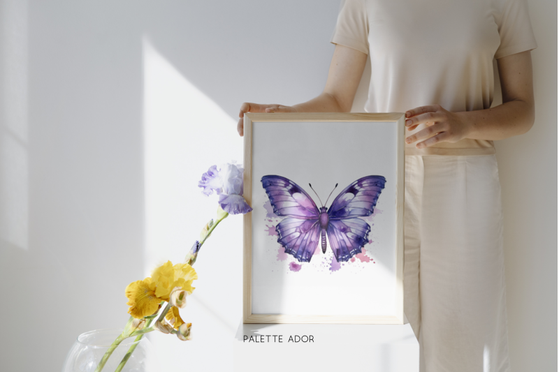 watercolor-purple-butterflies