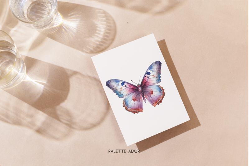 watercolor-rainbow-butterflies