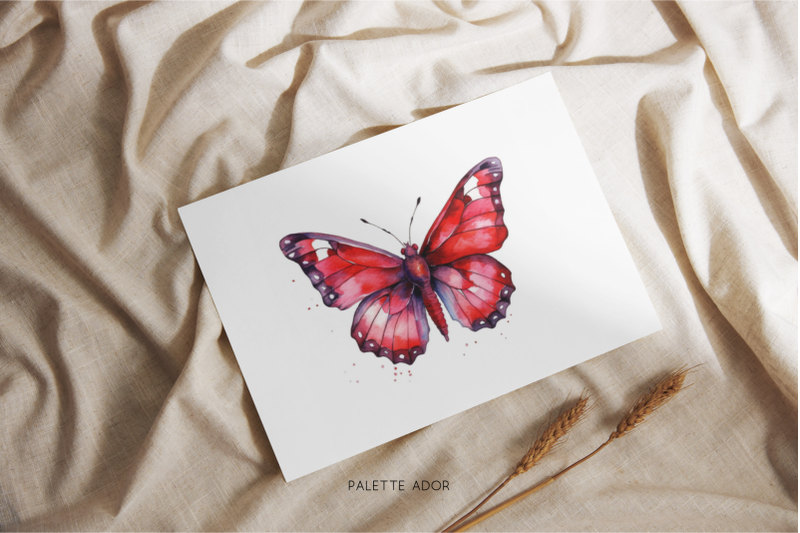 watercolor-red-butterflies