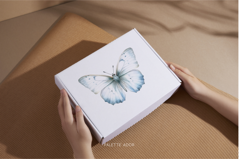 watercolor-white-butterflies