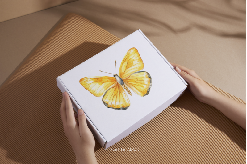 watercolor-yellow-butterflies