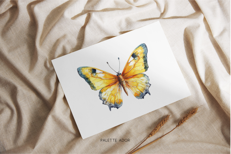 watercolor-yellow-butterflies