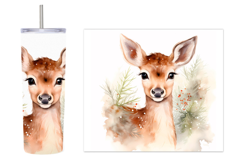 deer-tumbler-design-deer-watercolor-tumbler-sublimation