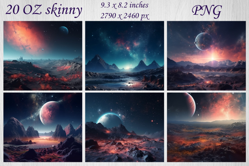 fantasy-landscape-with-planets-tumbler-wrap-png