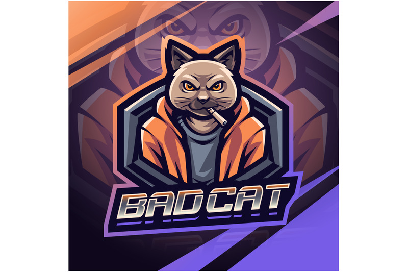 bad-cat-mascot-logo-design