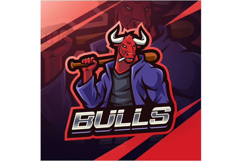 bull-baseball-esport-mascot-logo-design