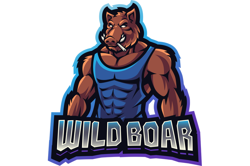 wild-boar-esport-mascot-logo-design