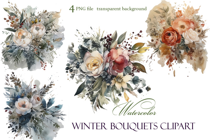 watercolor-christmas-flowers-clipart