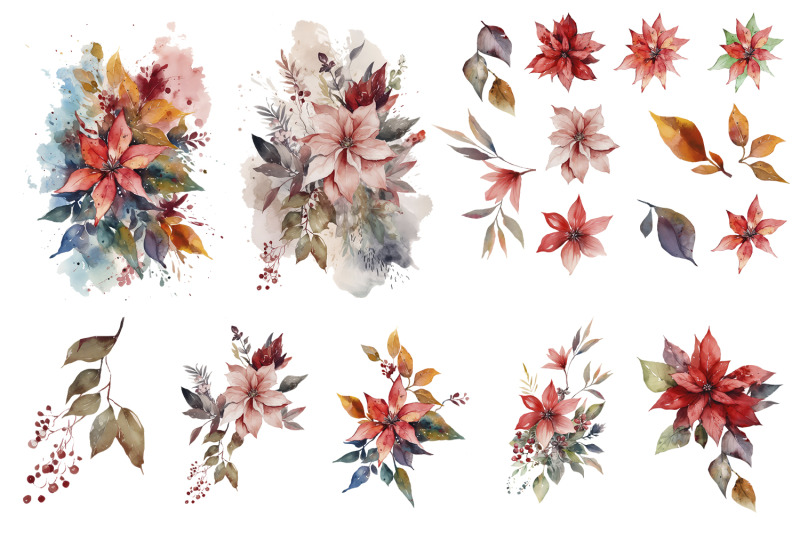 christmas-flowers-watercolor-clipart-christmas-floral
