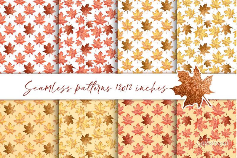maple-leaves-autumn-seamless-patterns-with-foil