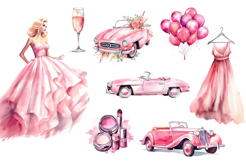 watercolor-pinkcore-pink-life-clipart