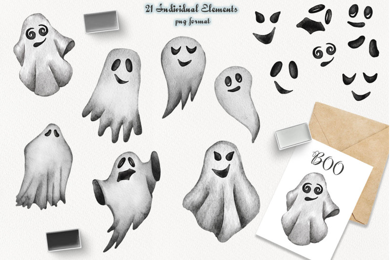 ghosts-watercolor-clipart-halloween