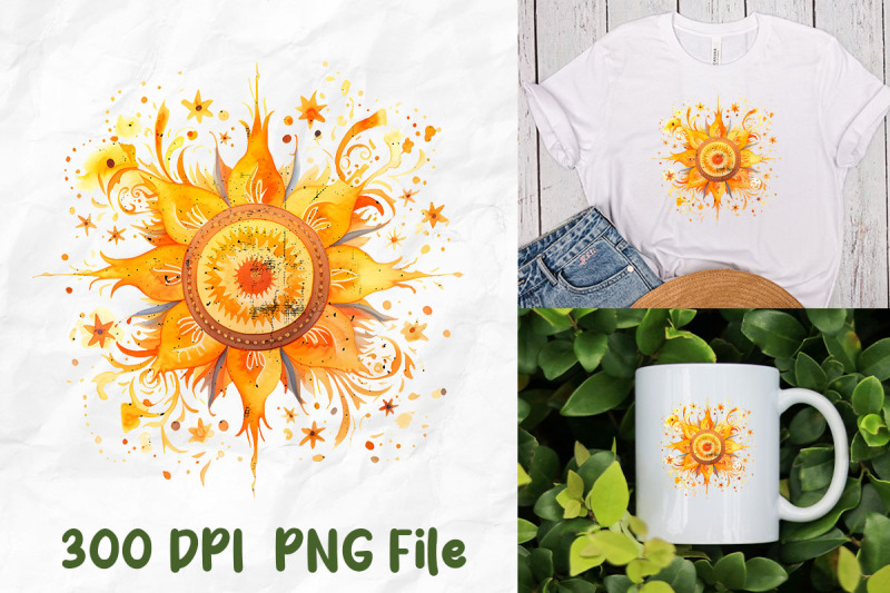 retro-yello-sun-hippie-pattern-flowers