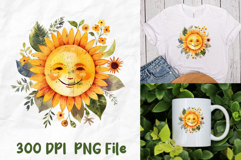 hippie-retro-smiley-sun-sunflowers