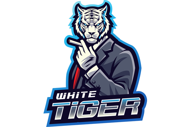 white-tiger-boss-esport-mascot-logo-design