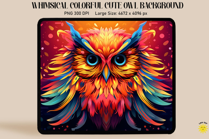 whimsical-colorful-cute-owl-background