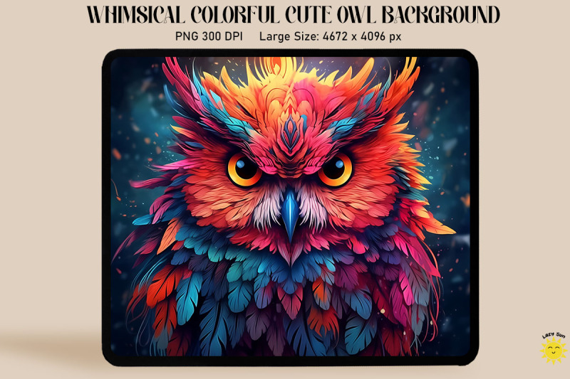 whimsical-colorful-cute-owl-background