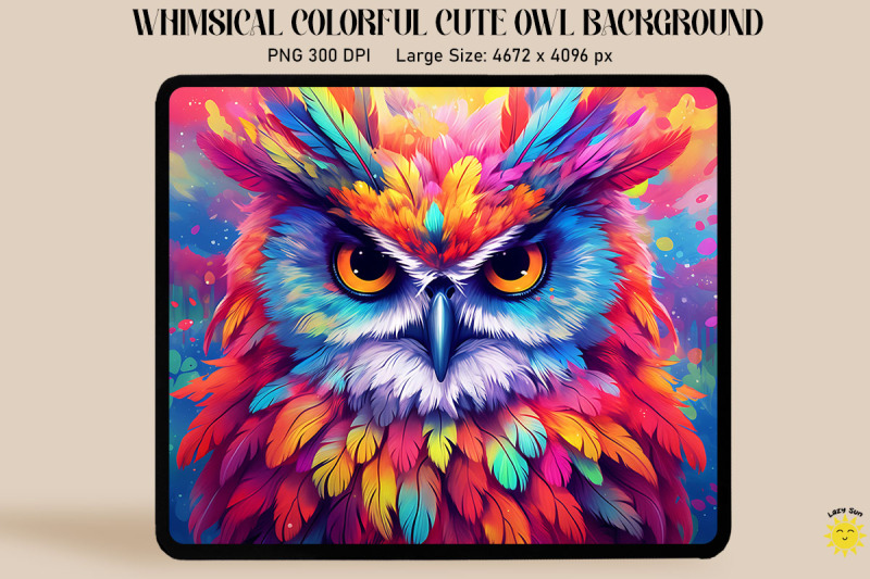 whimsical-colorful-cute-owl-background