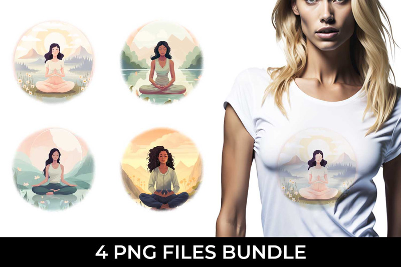 blissful-serenity-woman-meditating-t-shirt-sublimation-bundle