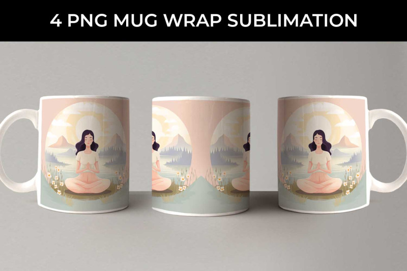 blissful-serenity-woman-meditating-mug-wrap-sublimation-bundle