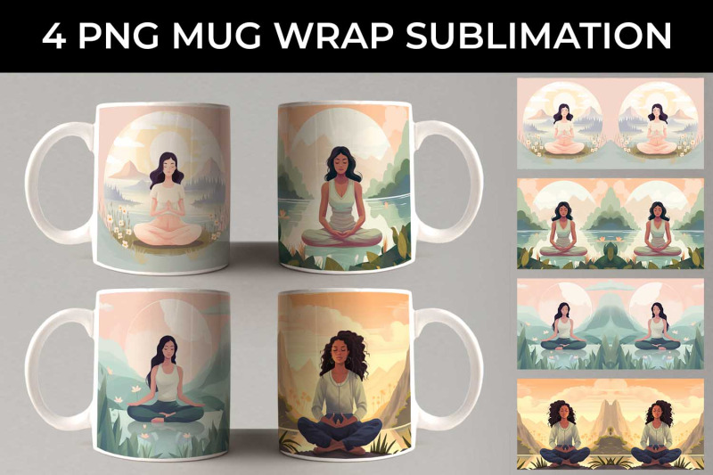 blissful-serenity-woman-meditating-mug-wrap-sublimation-bundle