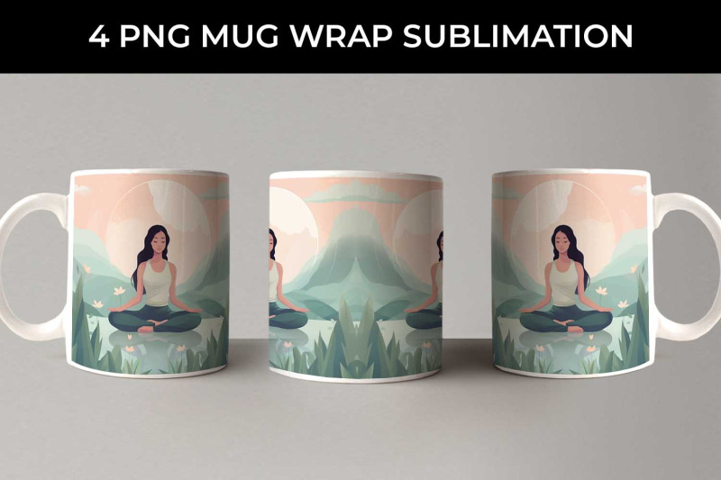 blissful-serenity-woman-meditating-mug-wrap-sublimation-bundle