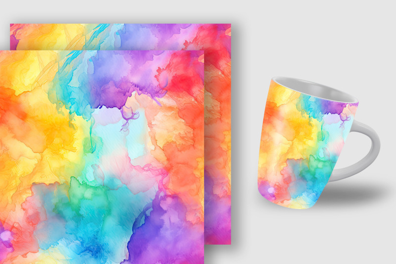 rainbow-watercolor-digital-paper-backgrounds
