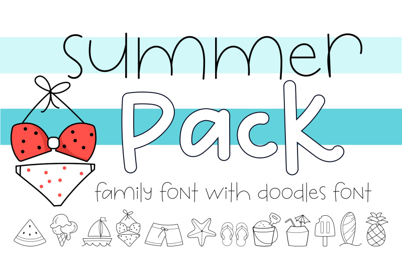summer-pack-a-family-handwritten-font-with-summer-doodles