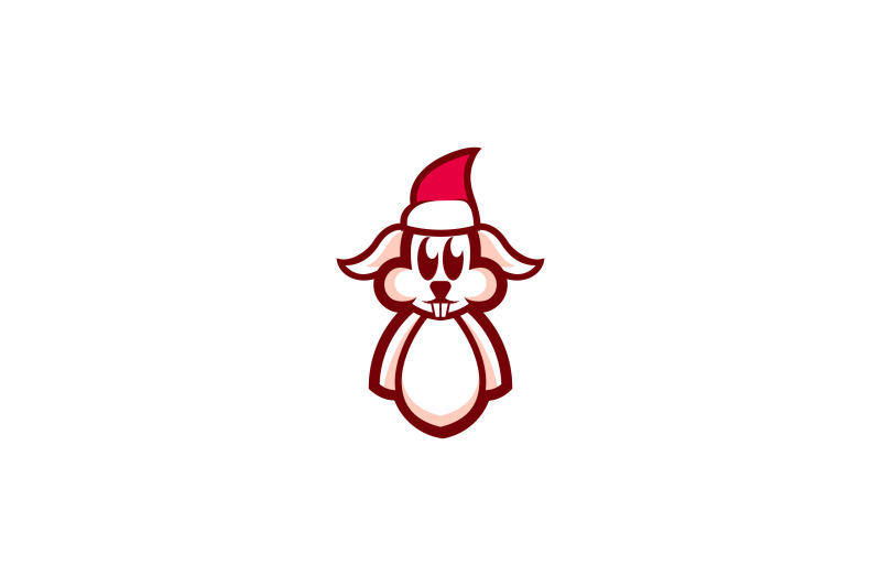 christmas-bunny-or-rabbit-vector-template-logo-design