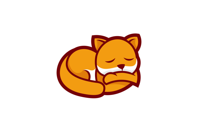 cute-sleeping-cat-vector-template-logo-design