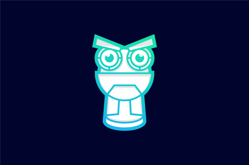 owl-robot-lineart-vector-template-logo-design