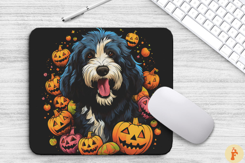 pop-art-dog-with-spooky-pumpkins-nbsp-halloween-mouse-pad-nbsp