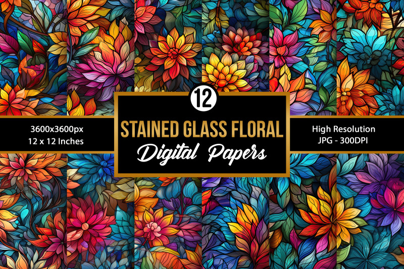 stained-glass-flowers-seamless-pattern-digital-papers