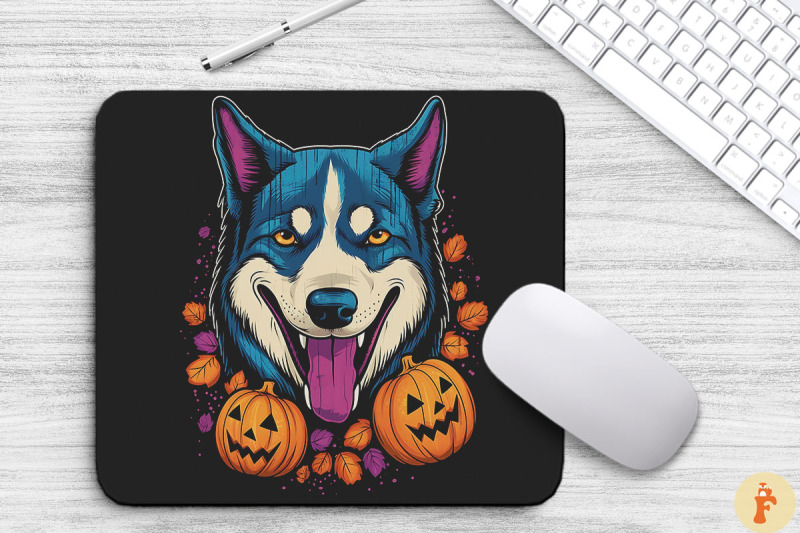 pop-art-smilling-husky-dog-with-pumpkins