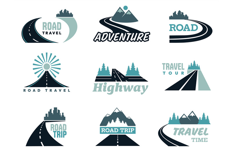 road-logo-collection-street-navigation-direction-mark-traffic-route