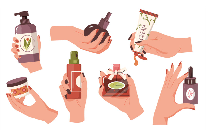 cartoon-hands-with-cosmetics-woman-hands-with-perfume-and-cosmetic-bo