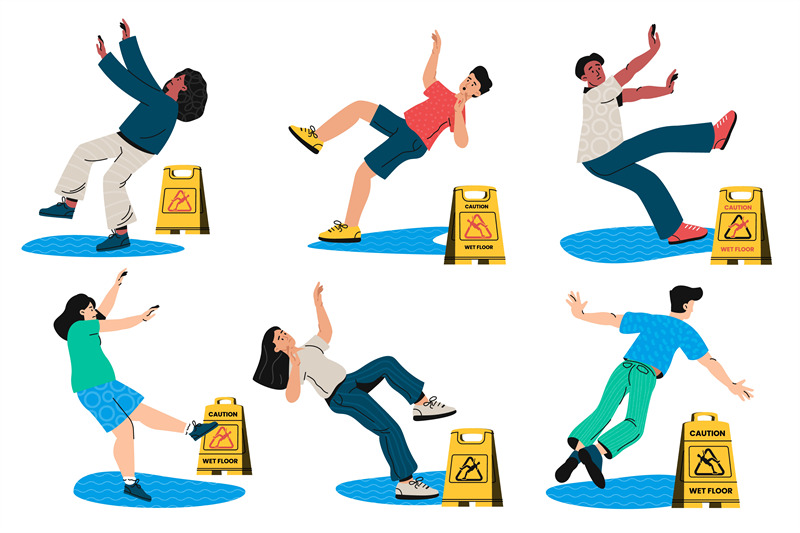 people-slip-on-wet-floor-yellow-caution-sign-fall-down-accident-hea