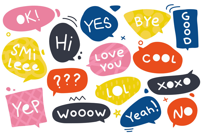 dialogue-bubbles-with-phrases-comic-speech-balloons-for-greeting-and